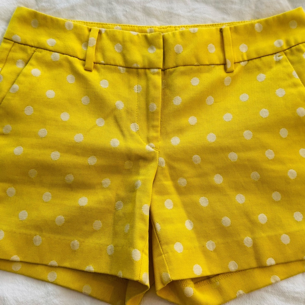 Ann Taylor Yellow and White Bermuda Shorts